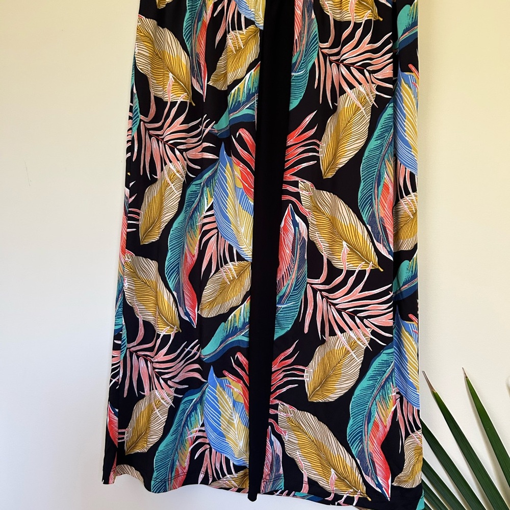 Colorful Leaf Pattern A-Line Skirt